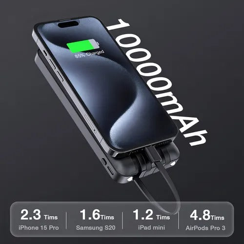 Power Bank 10000mah Portátil 4 Cables 1H